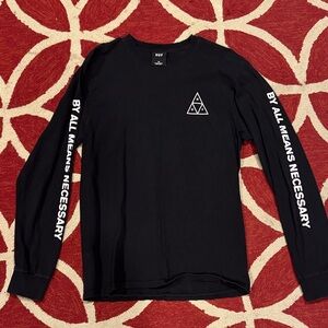 HUF Black Graphic Long Sleeve Tee